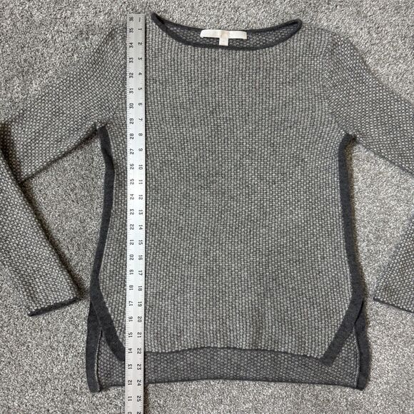 Nordstrom Collection Sweater Womens XS Gray 100% Cashmere Pullover Knit Cozy - Picture 6 of 9